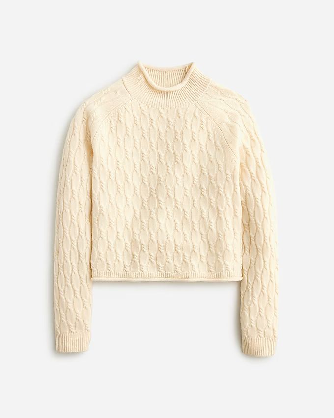 Cashmere shrunken cable-knit Rollneck™ sweater | J.Crew US