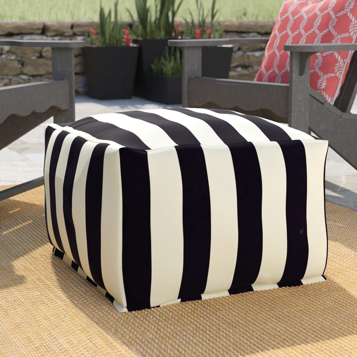 Loucks Upholstered Outdoor Ottoman | Wayfair North America