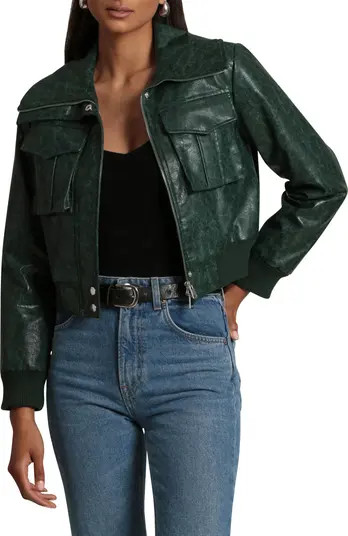 Crop Faux Leather Bomber | Nordstrom