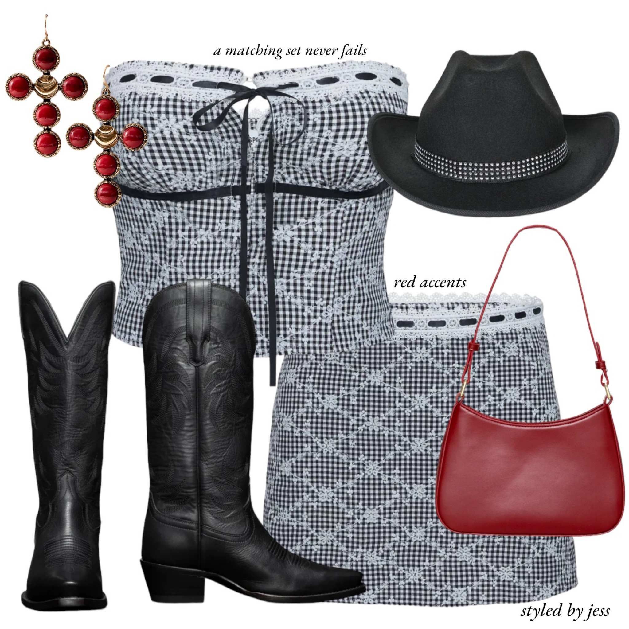 SALE ALERT: almost this entire outfit is 30% off for the next 48 hours - so you better act fast 💋 

Use code: PPDAY30 

// Tecovas, country concert outfit, cowboy hat, red handbag, free people earrings, matching set

#LTKStyleTip #LTKSeasonal #LTKFindsUnder50
