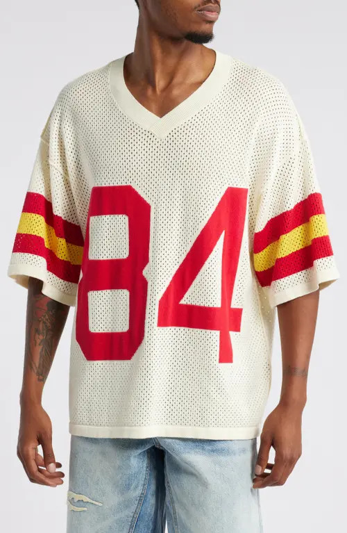 DIET STARTS MONDAY '84 Mesh Appliqué Cotton Graphic Jersey in Cream at Nordstrom, Size Small | Nordstrom