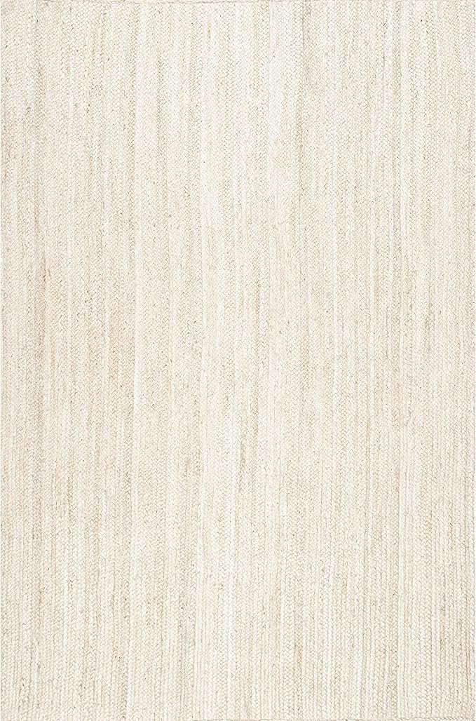 nuLOOM Rigo Hand Woven Farmhouse Jute Area Rug, 8x10, Off-White | Amazon (US)