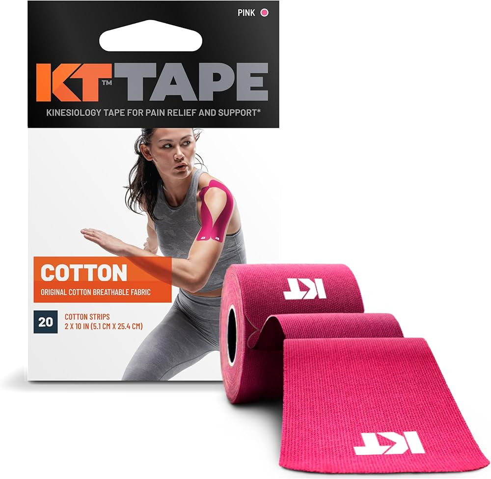 KT Tape, Original Cotton, Elastic Kinesiology Athletic Tape, 20 Count, 10” Precut Strips | Amazon (US)