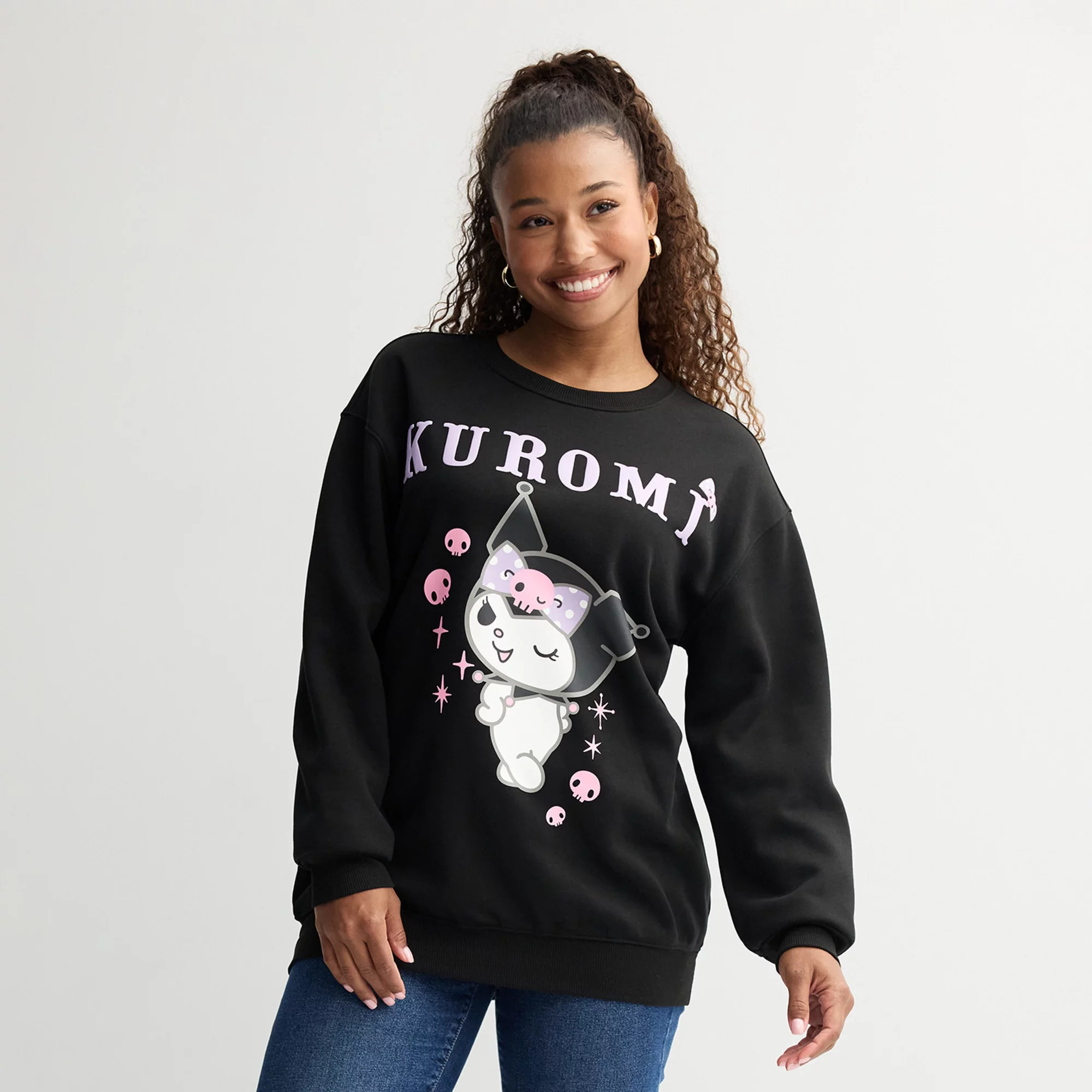 Juniors' Kuromi Graphic Fleece Sweatshirt | Kohl's