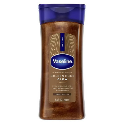 Vaseline Glazed & Glisten Vanilla Cocoa Shimmering Gel Body Oil - Golden Hour Glow - 6.8 fl oz | Target