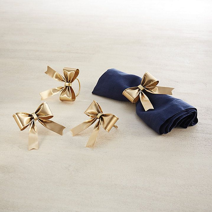 Bow Napkin Rings Decorative Dining Tableware Accessory Set of 4 | Ballard Designs, Inc.