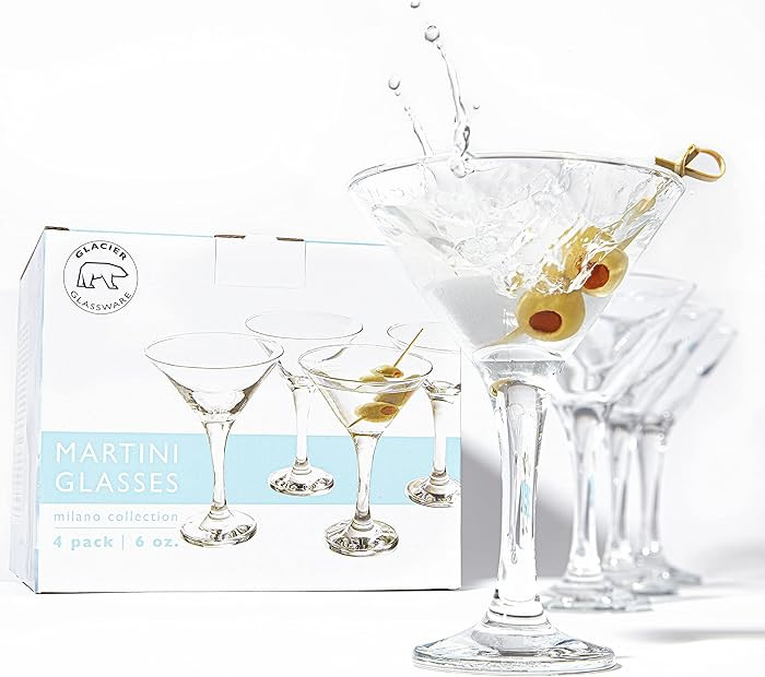 Glacier Glass - Milano Collection (Martini Glass (6 oz) - Set of 4) | Amazon (US)