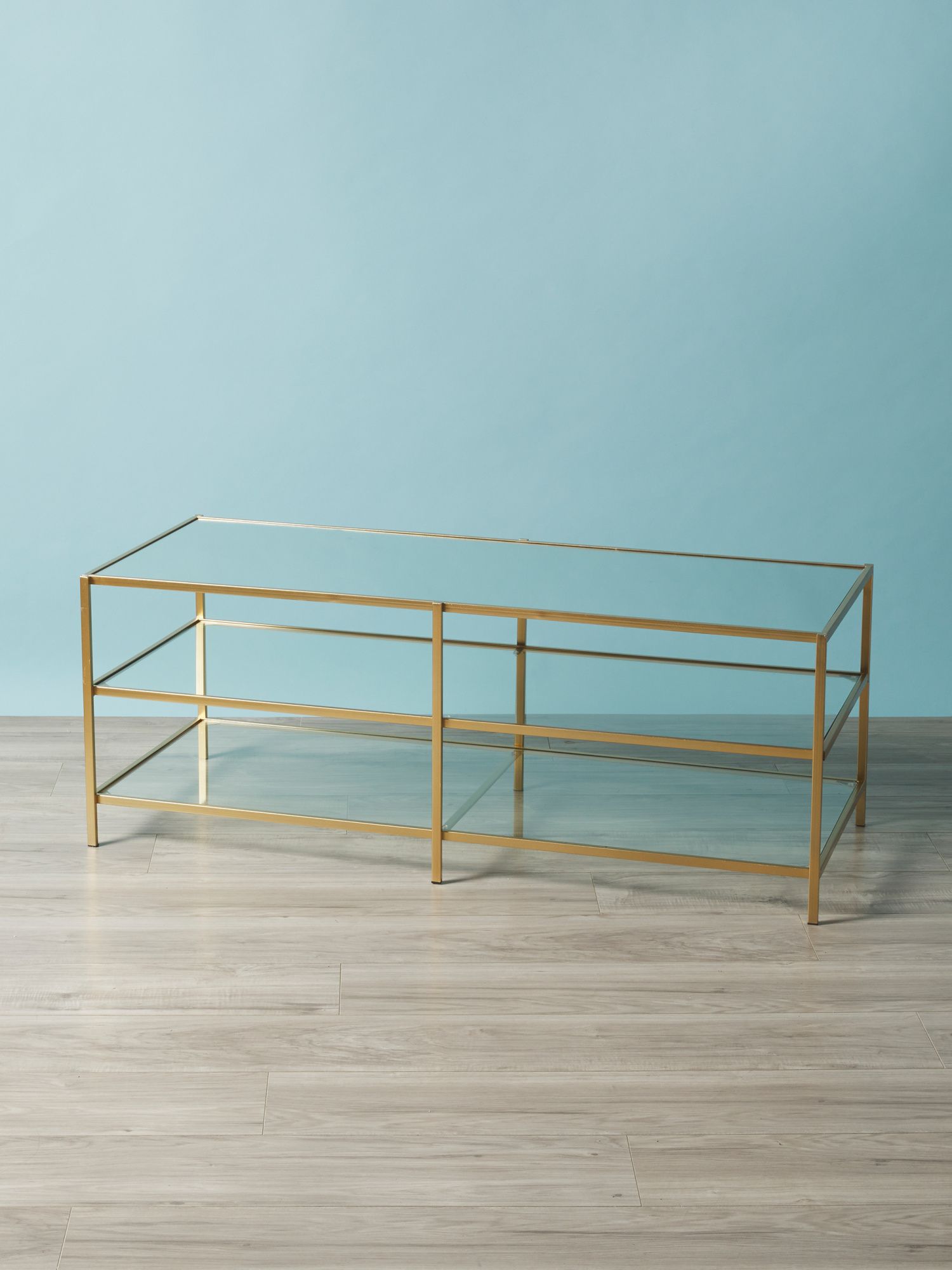 18x48 Glass And Metal Coffee Table | Living Room | HomeGoods | HomeGoods
