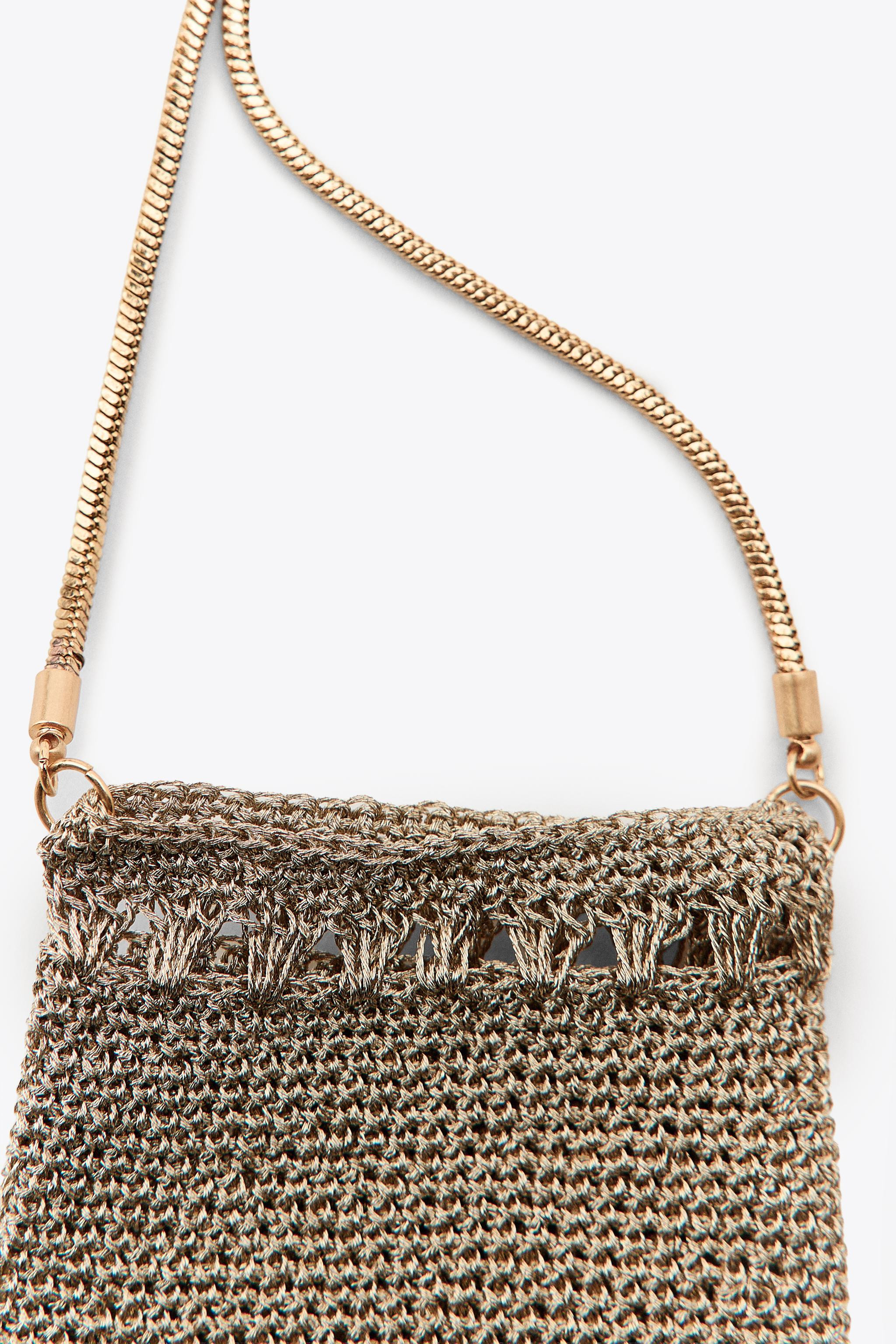 METALLIC MESH FRINGE MINI BAG | Zara US