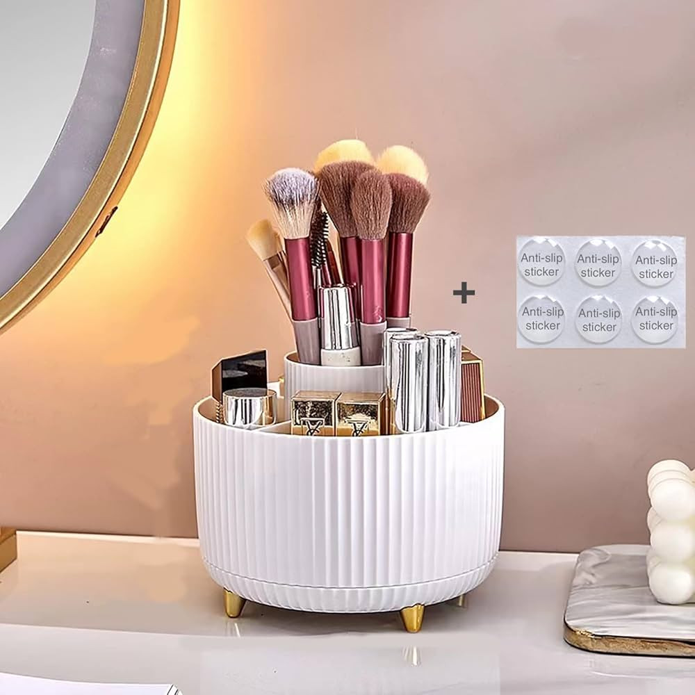 Booklov Makeup Brushes Organizer,Cosmetic Storager,360° Rotating Desktop Makeup Tools Holder,Por... | Amazon (US)
