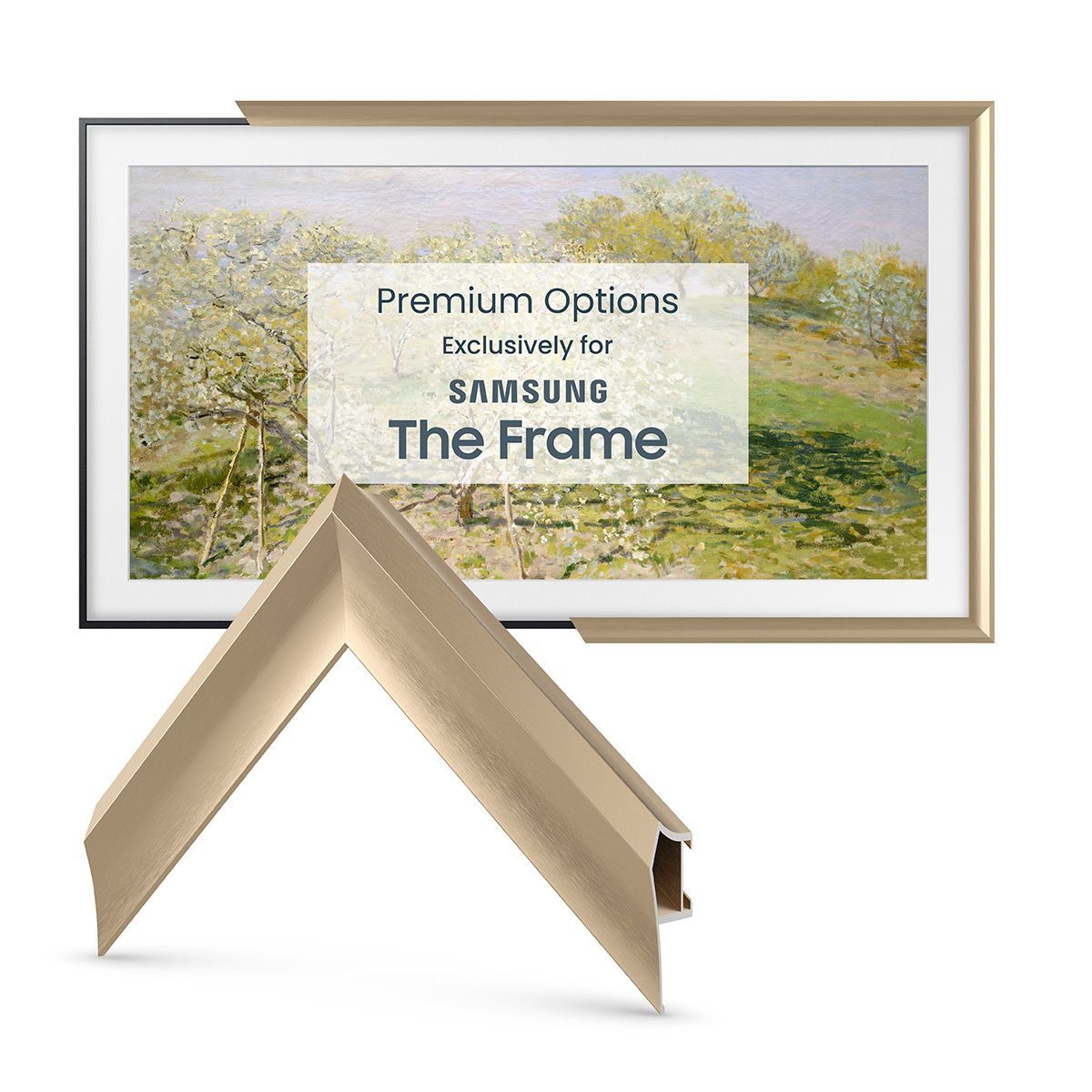 Deco TV Frames 55" Customizable Alloy Prismatic Frame for Samsung The Frame TV 2021-2023 (Pale Go... | Target