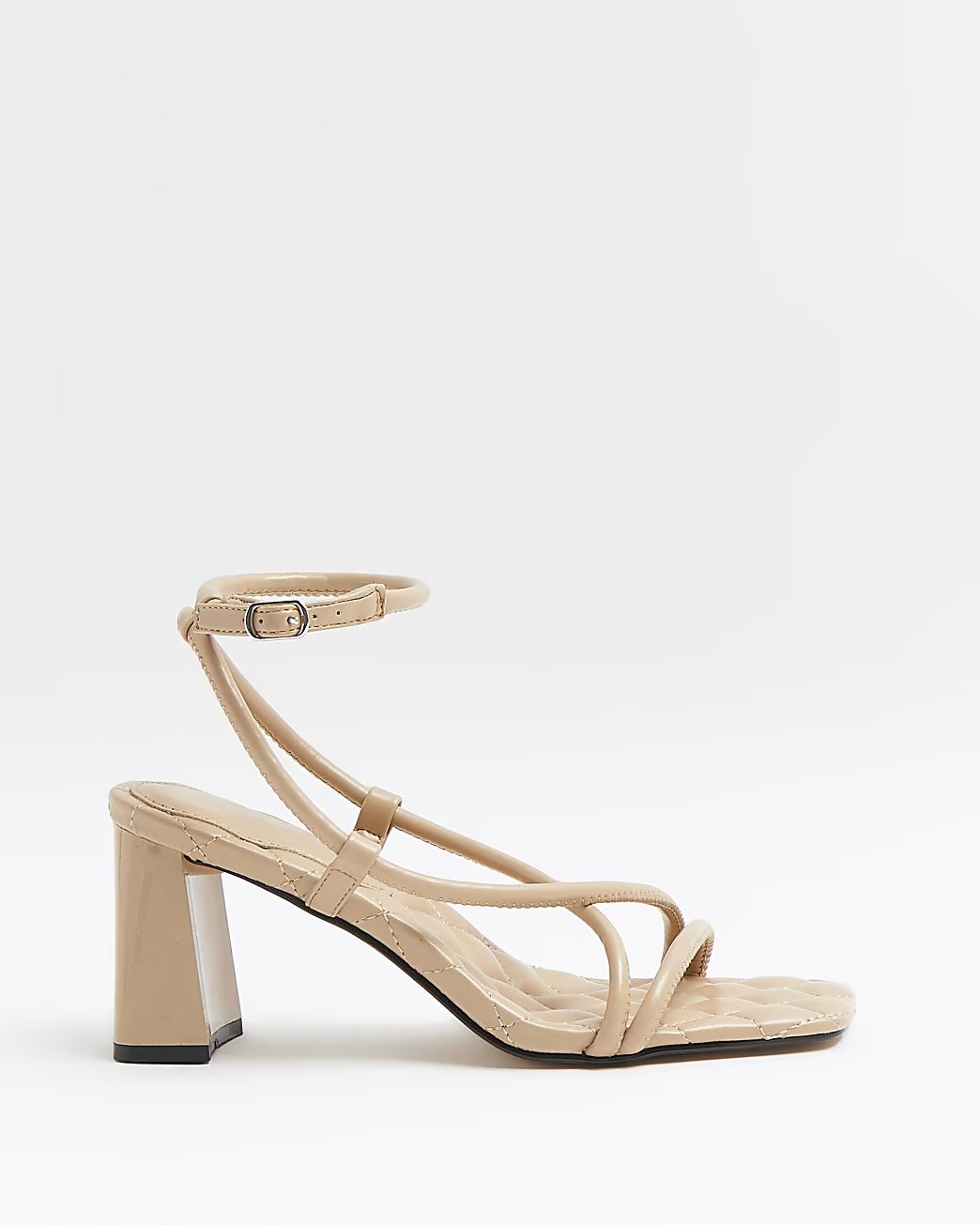 Beige strappy heeled sandals | River Island (UK & IE)