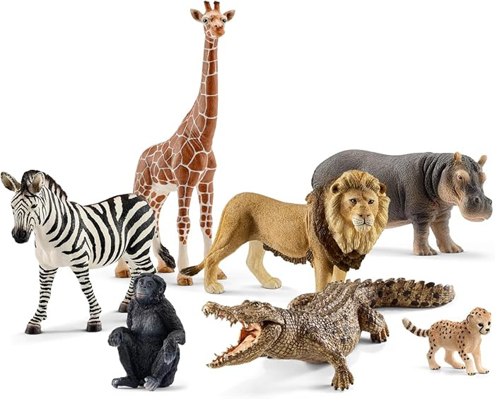 Schleich Wild Life - 7PC Savannah Animal Toy Bundle | 77763 | Amazon (US)