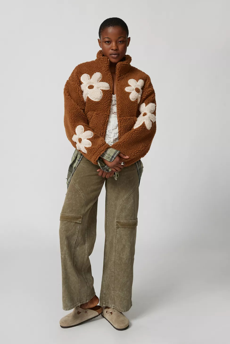 BLANKNYC Flower Child Fleece Zip-Up Jacket | Urban Outfitters (US and RoW)