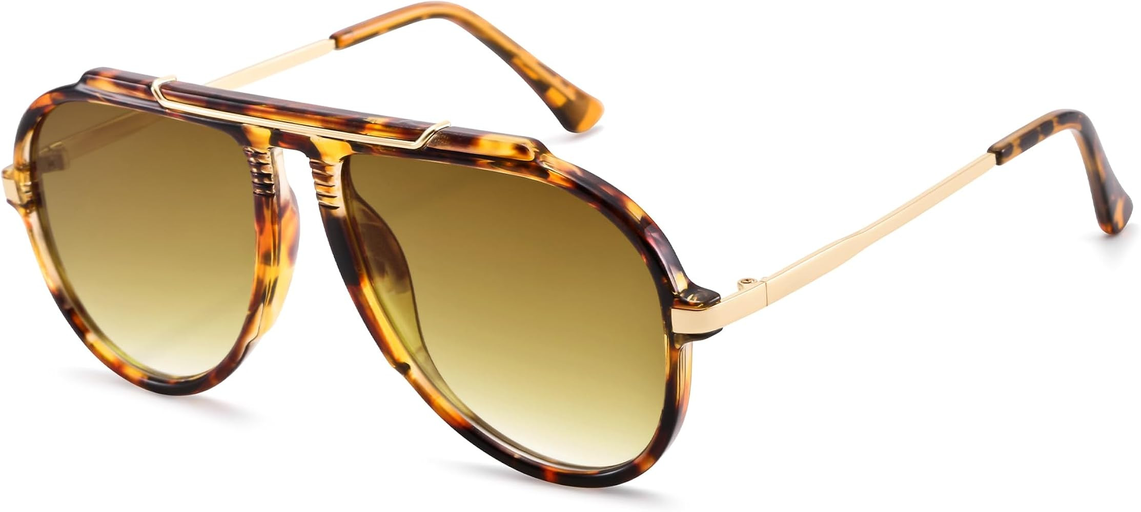 COASION Oversized Aviator Sunglasses for Women, 70s Retro Oval Burgundy Frame & Lens Cute Sun Gla... | Amazon (US)