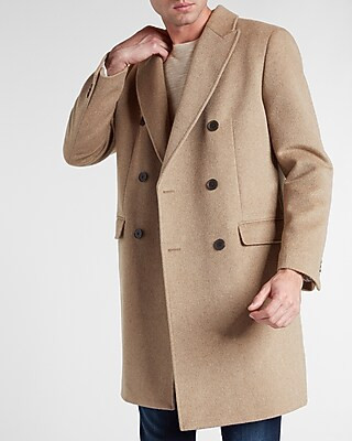Solid Tan Wool-blend Topcoat | Express