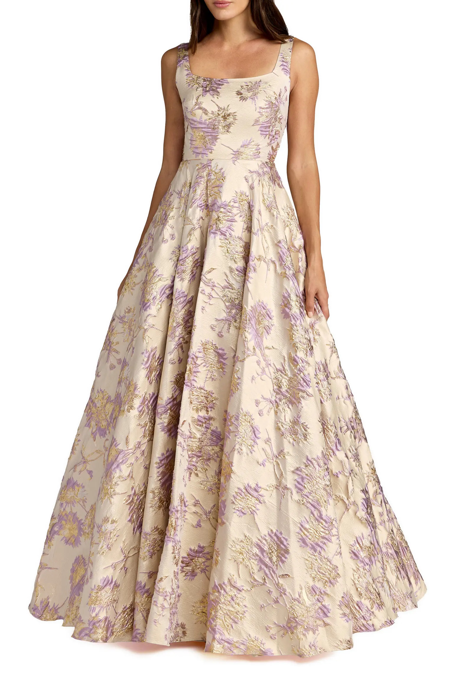 Sleeveless Square Neck Brocade Ball Gown (Women) | Nordstrom | Nordstrom