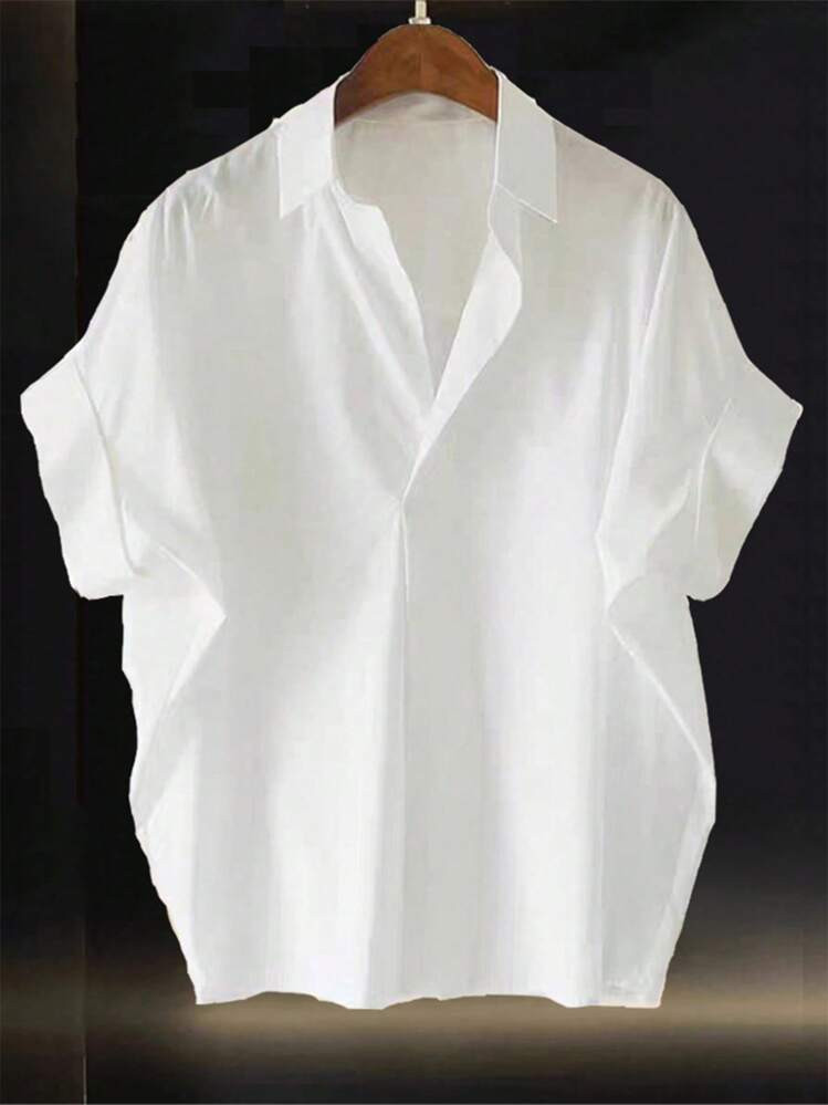 Franclia High-End Fashionable French Design Loose Batwing Sleeve Turndown Collar Women Blouse | SHEIN