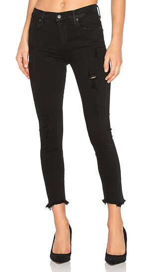 AGOLDE Sophie High Rise Crop Skinny in Harlow Destructed | Revolve Clothing (Global)