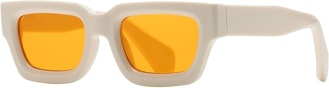 Breaksun Thick Rectangle Sunglasses for Women Men Fashion Chunky Square Sunnies 90s Retro Shades ... | Amazon (US)