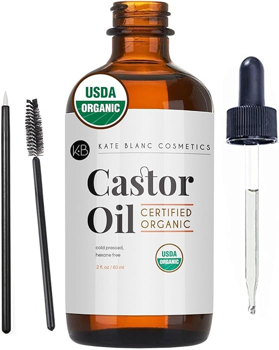 Kate Blanc Cosmetics Castor Oil Organic for Hair, Lashes, Face (2oz), 100% Pure, Cold Pressed, He... | Amazon (US)