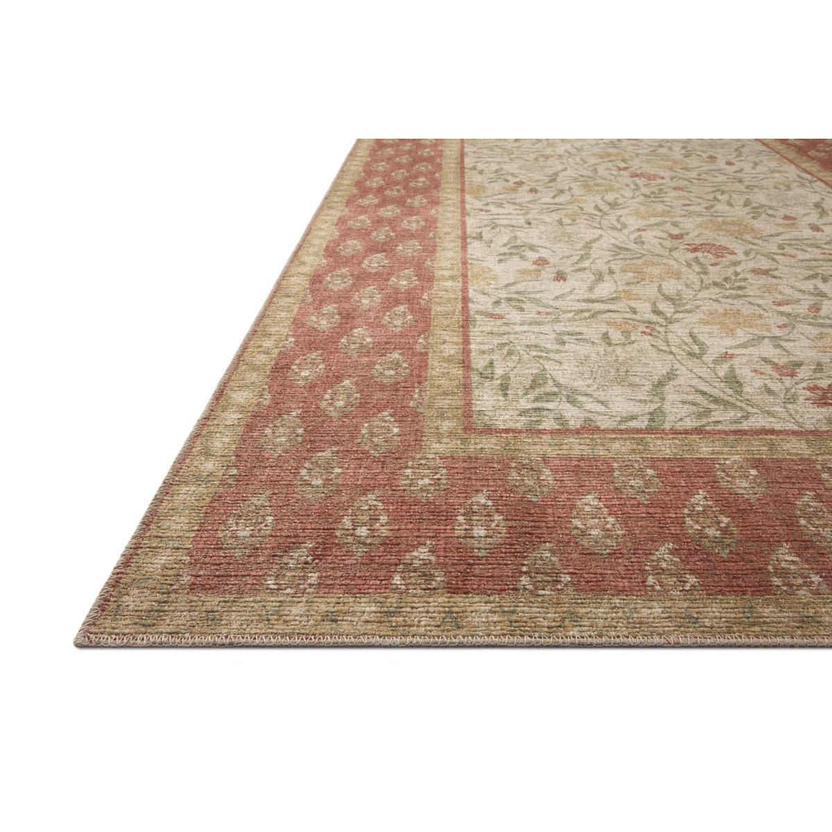 Rifle Paper Company x Loloi Edinburgh Ivory / Spice  Area Rug | Wayfair North America