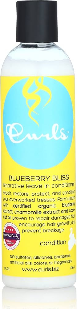 Curls Blueberry Bliss Reparative Leave In Conditioner - 8 oz, Helps Repair Damage and Prevent Bre... | Amazon (US)