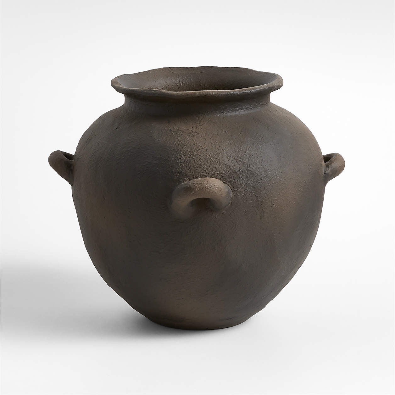 Museion Small Black Earthenware Clay Vase 9.5 by Jeremiah Brent | Crate & Barrel | Crate & Barrel