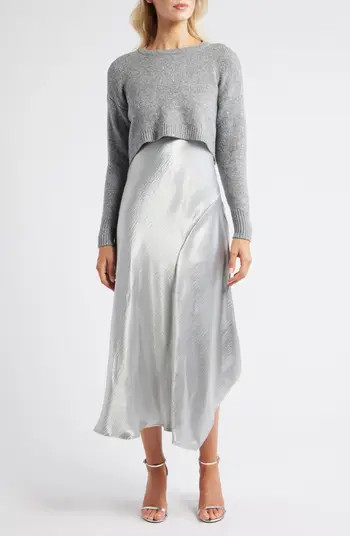 Metallic Slipdress & Sweater | Nordstrom