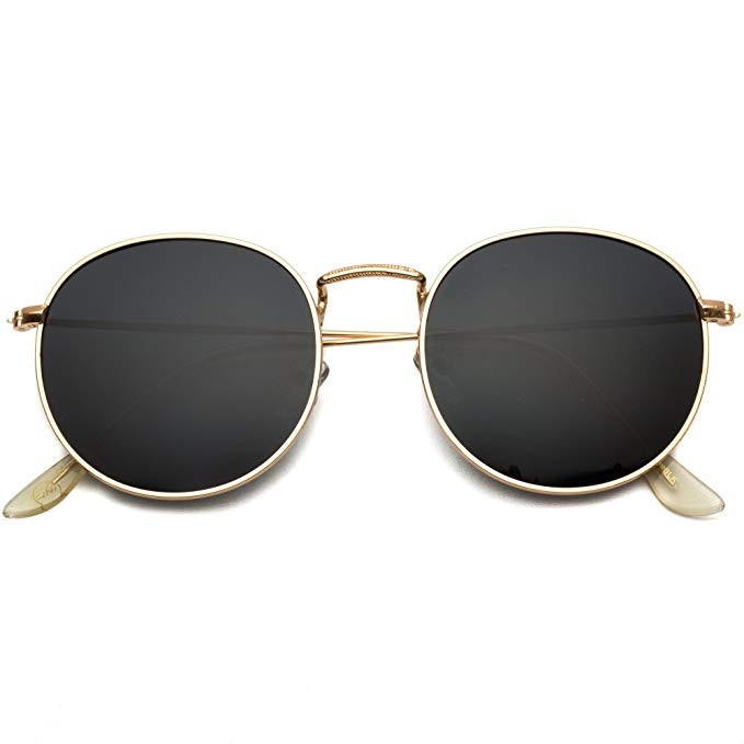 WearMe Pro - Reflective Lens Round Trendy Sunglasses | Amazon (US)