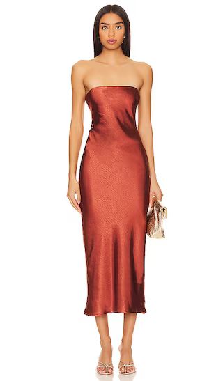 Emma Strapless Maxi Dress in Chocolate | Revolve Clothing (Global)