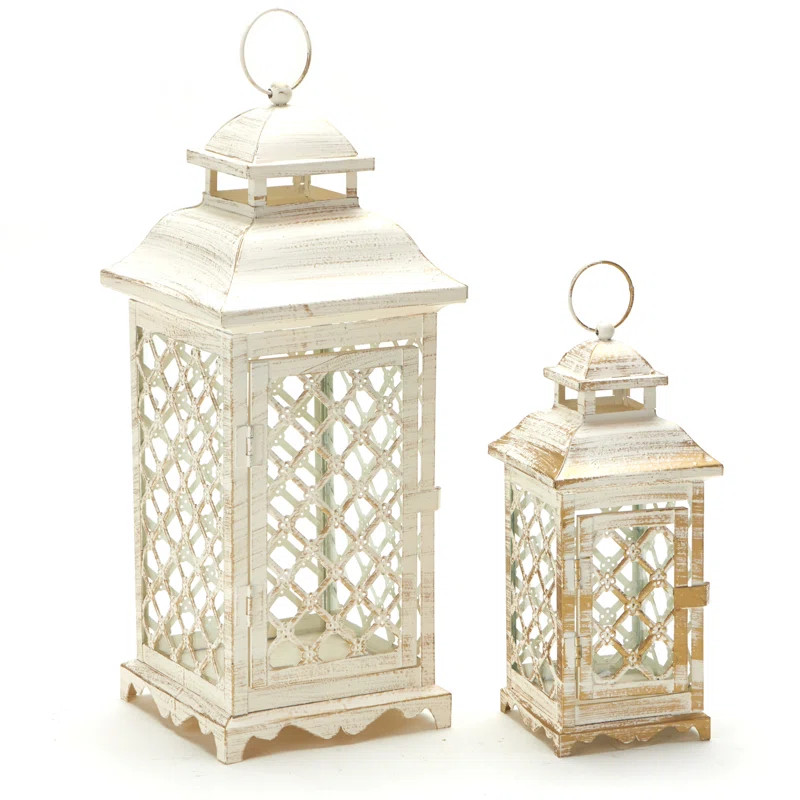 Latice 2 Piece Metal Lantern Set | Wayfair North America