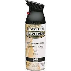 Rust-Oleum 245196 Universal Enamel Spray Paint, 12 Ounce (Pack of 1), Gloss Black | Amazon (US)