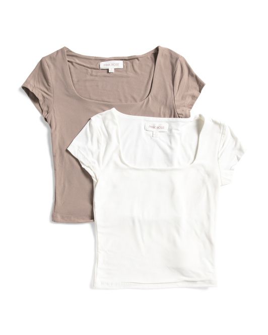 2pk Double Lined Short Sleeve Tops | TJ Maxx