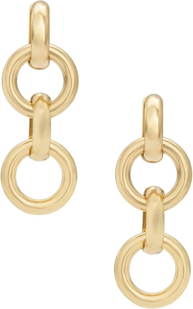 Ettika Gold Plated Dangle Earrings | In New Circles 18k Gold Plated Oversized Earrings | Statemen... | Amazon (US)