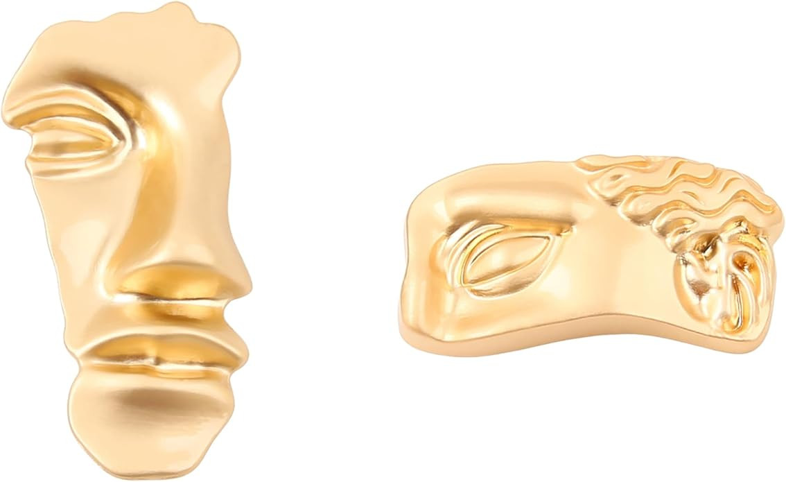 2 Pcs Vintage Golden Figure Face Mask Brooch,Minimalist Metal Pin Gold Tone- Perfect Brooch Gift ... | Amazon (US)
