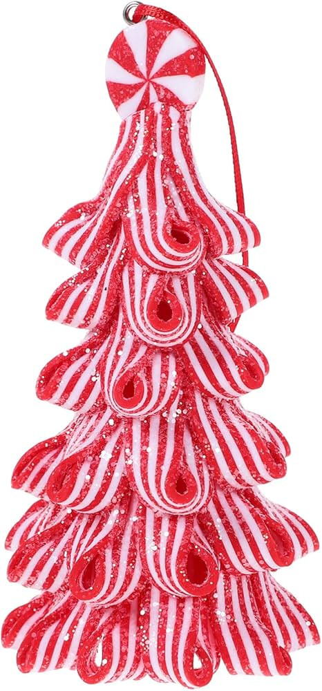 Veemoon Mini Christmas Tree Model Desktop Peppermint Candy Christmas Tree Ornaments Candy Cane Ta... | Amazon (US)