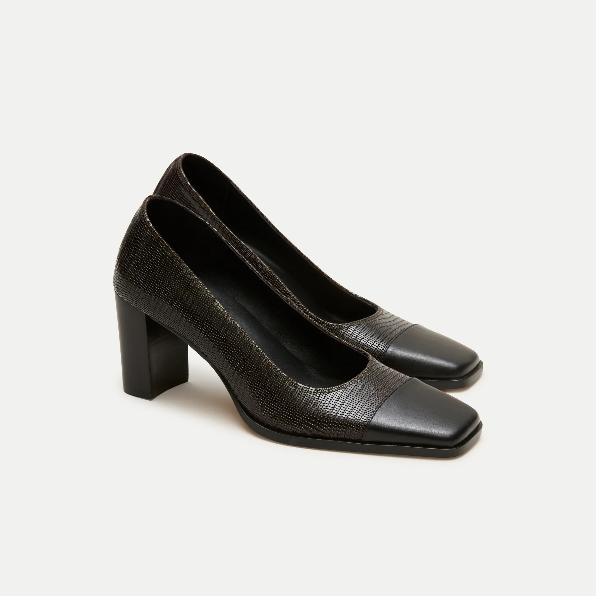 Ava cap toe pumps in lizard-embossed leather | J. Crew US