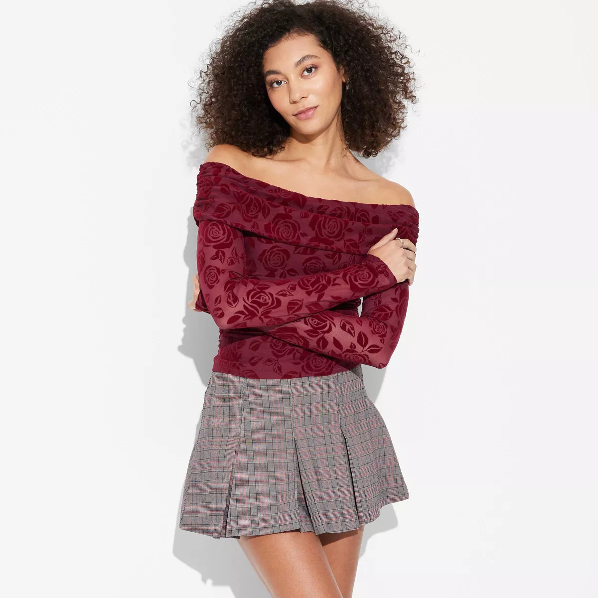 Women's Long Sleeve Ruched Off the Shoulder Top - Wild Fable™ | Target