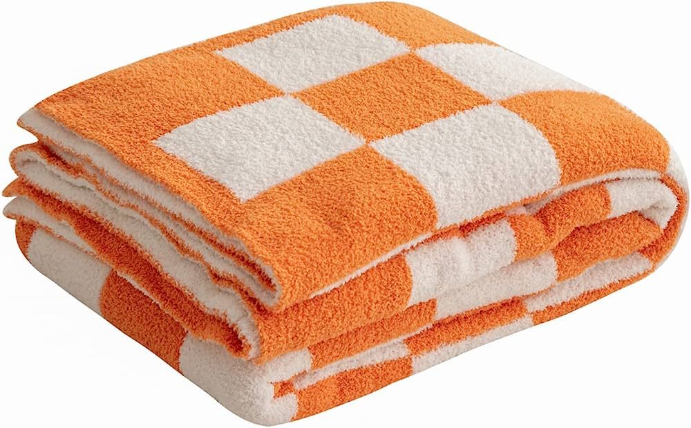 Throw Blanket with Checkerboard Plaid- Cozy Breathable All Seasons Soft Checkered Blanket Gingham... | Amazon (US)