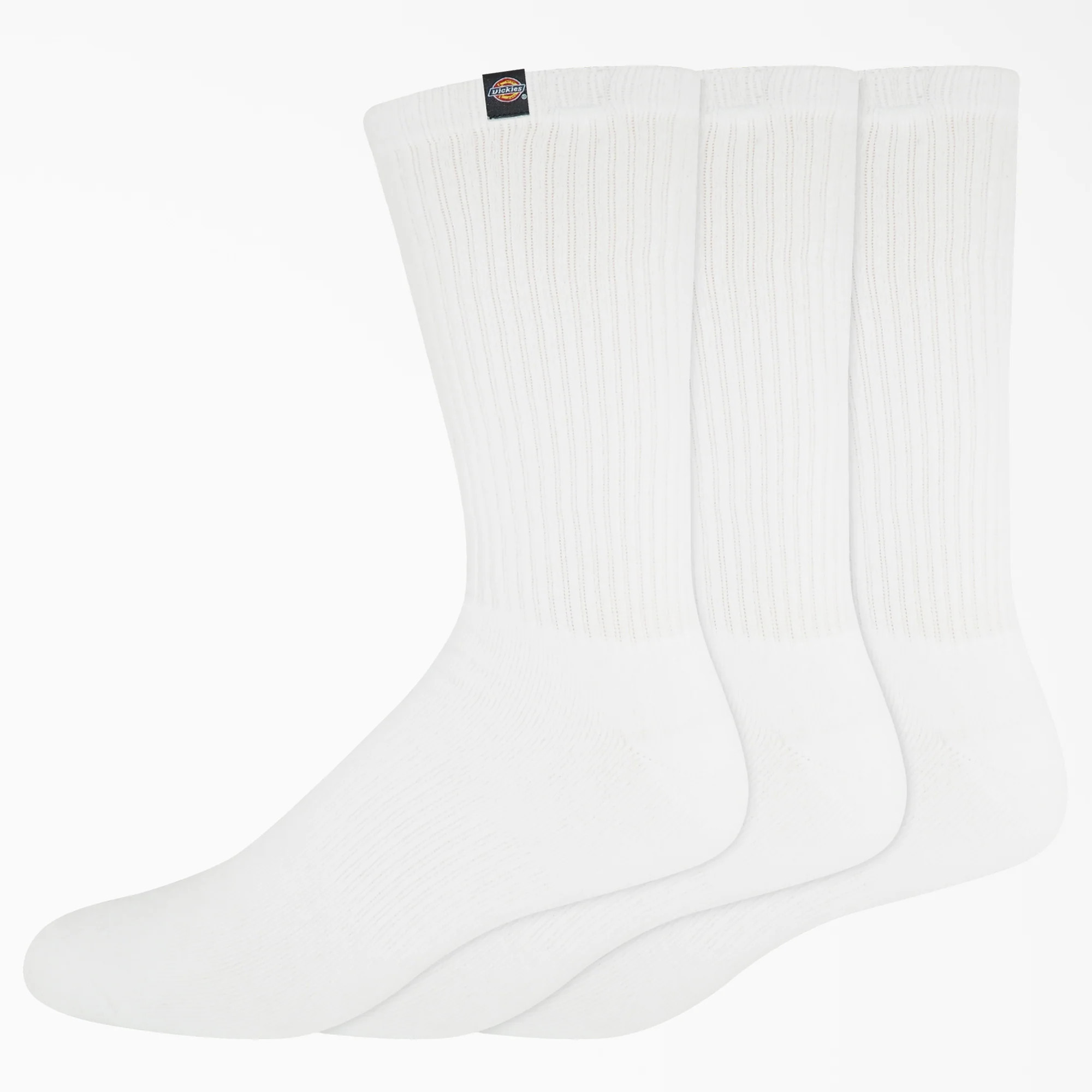 Dickies Label Crew Socks, Size 6-12, 3-Pack in White | Dickies