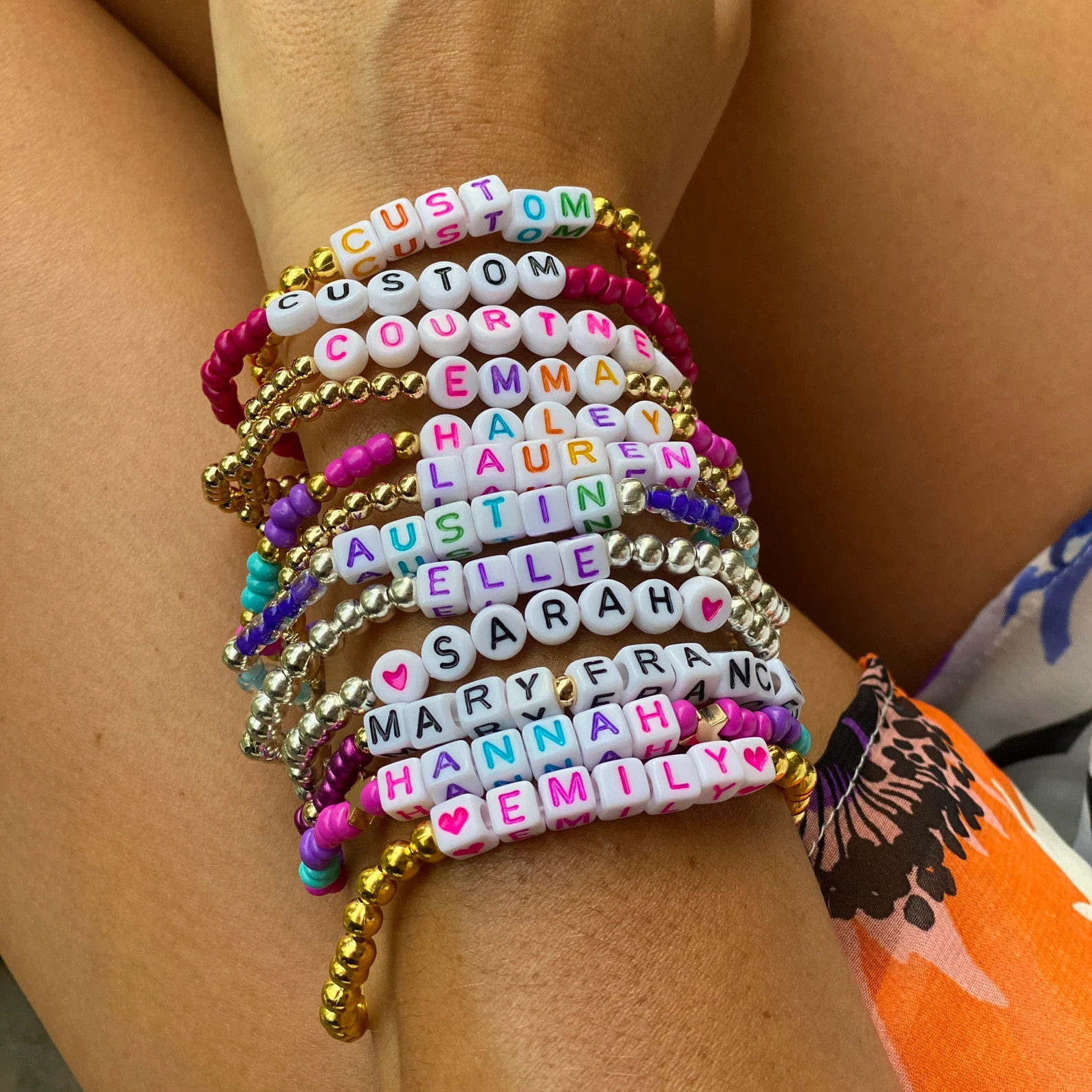 Custom Gold or Silver beaded letter bracelet | Etsy | Etsy (US)