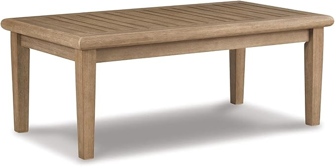 Signature Design by Ashley Gerianne Outdoor Coffee Table, Eucalyptus Wood With 5‑Step Protectiv... | Amazon (US)