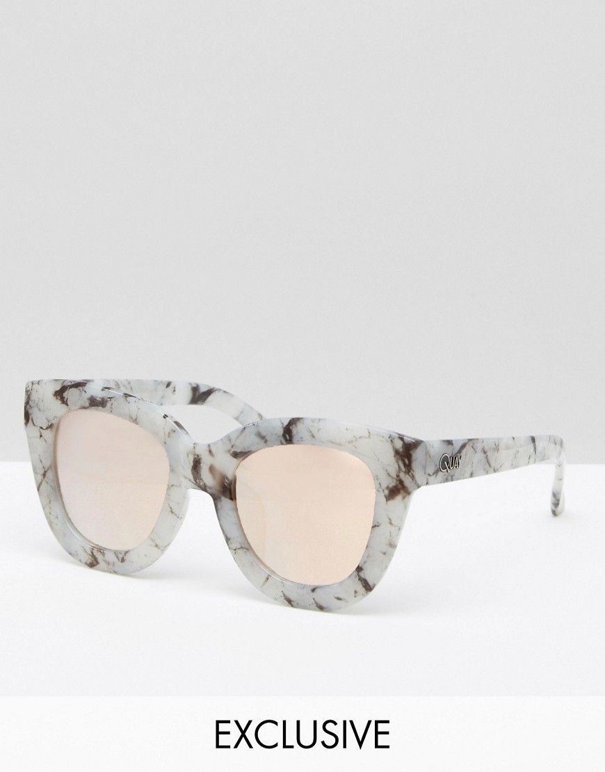 Quay Australia - Sugar and Spice - Exklusive Sonnenbrille mit roségoldenen Gläsern - Grau | Asos DE