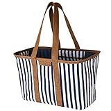 CleverMade 30L SnapBasket LUXE - Reusable Collapsible Durable Grocery Shopping Bag - Heavy Duty Larg | Amazon (US)