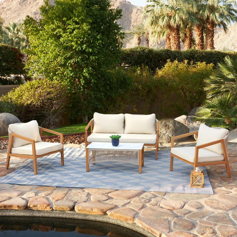 Frome 4 Piece Sofa Seating Group with Cushions | Wayfair North America