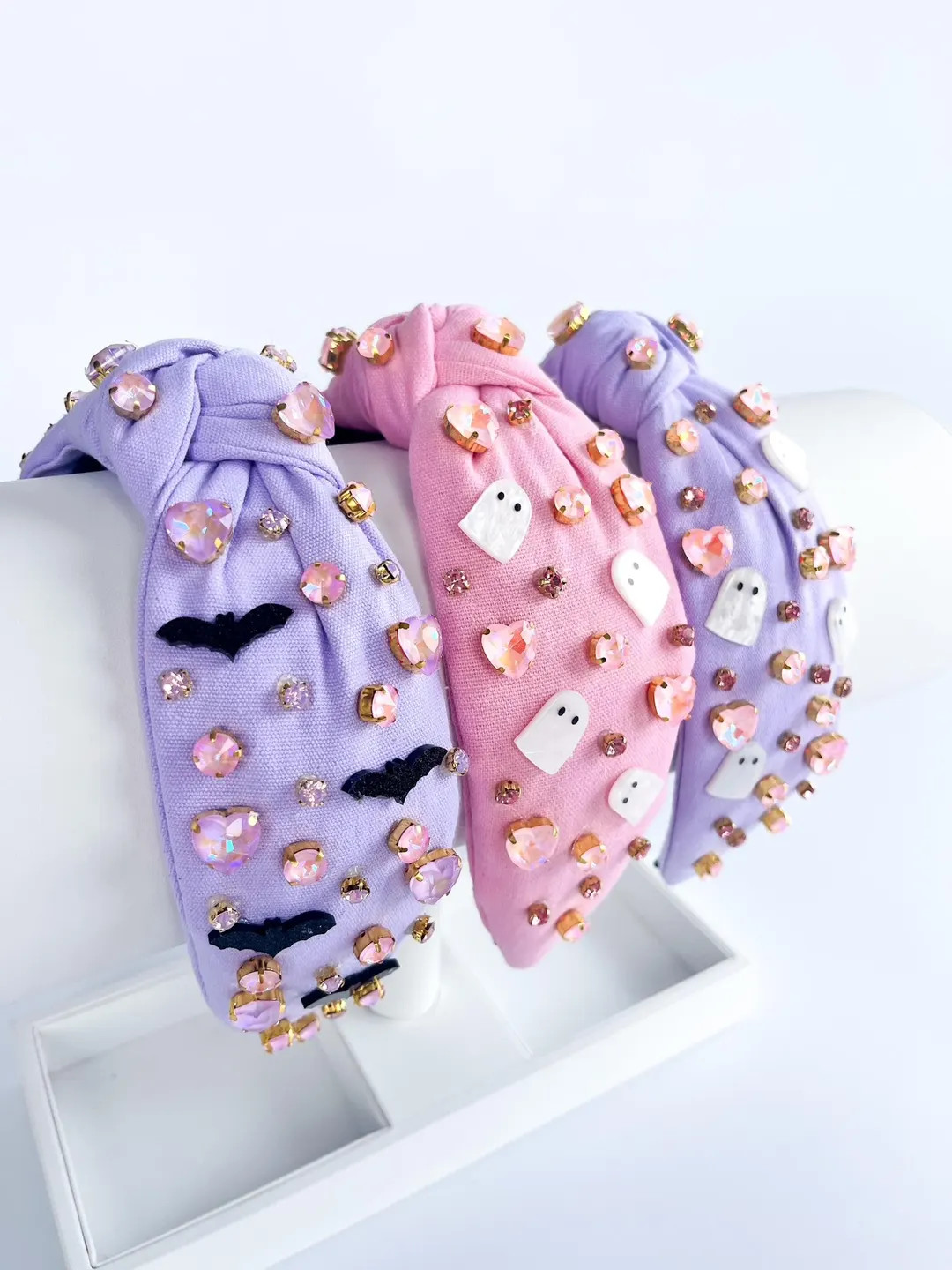 Pastel Halloween Headbands, Pink Ghost Headband, Preppy Halloween Headband, Purple Halloween Head... | Etsy (US)