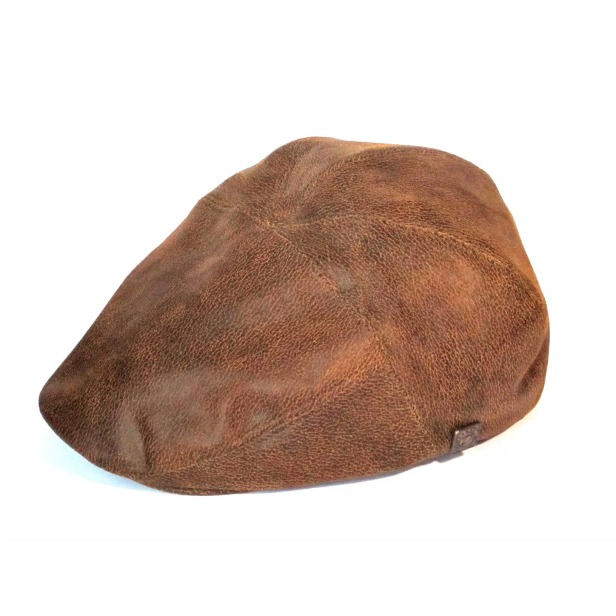 Alex Rust Brown Leather Cap For Men | Wolf & Badger