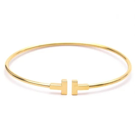 Used Polished TIFFANY T-wire Bracelet 18K Pink Gold Bangle BF553982 | Walmart (US)