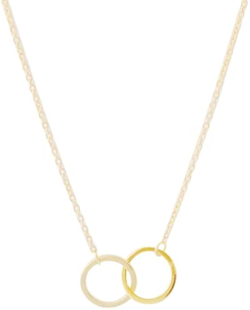 HONEYCAT Harmony Interlocking Circle Necklace in Gold, Rose Gold, or Silver | Delicate Jewelry | Amazon (US)